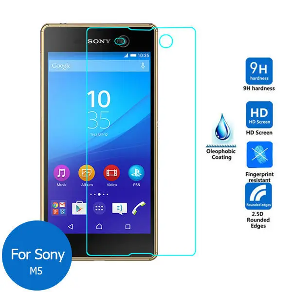 

2PCS For Sony Xperia M5 Tempered Glass Screen Protector 9h Safety Protective Film on M 5 Dual E5633 E 5633