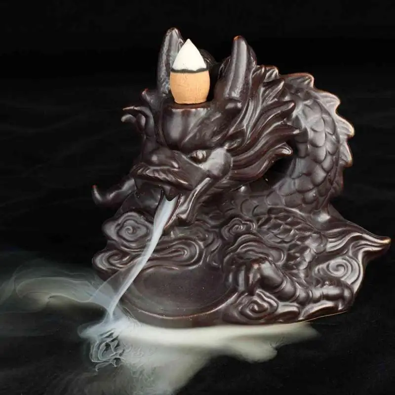 

Dragon Backflow Incense Burner Smoke Waterfall Incense Burner Holder Ceramic Censer Use In Home Office Teahouse Home Decor