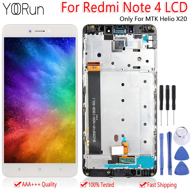 ЖК-дисплей 5 дюйма для Xiaomi Redmi NOTE 4 сенсорный экран с дигитайзером в сборе замена MTK