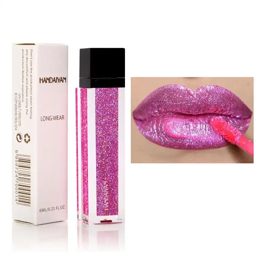 光沢のあるピンクの化粧品 ブランド ダイヤモンド リップグロス メイクアップ マットグロス Lip Gloss Aliexpress
