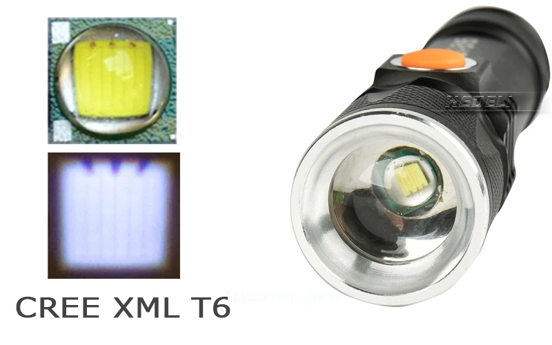 Мини zoomble светодио дный факел фонарик CREE xml t6 usb flash light Фонарь 18650 встроенный аккумулятор ручной фонарь Водонепроницаемый Отдых на природе