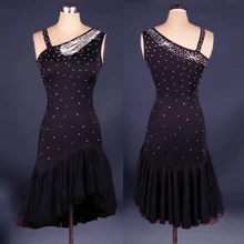 Стиль Костюмы для латинских танцев сексуальный спандекс алмаз конкурс латиноамериканских танцев платье для леди латинские танцевальные платья s-xxxl