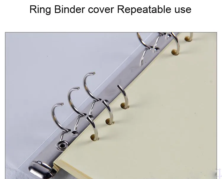 8 Creative Ring Binder B5A4567 PP Notebook Accessory Sheet Shell  office & school supplies Stationery Transparent Concise 6 Holes