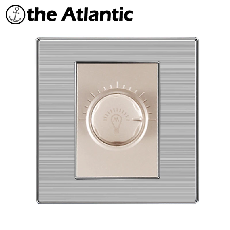 Atlantic Light Dimmer Switch Wall Interruptor Brushed Silver Stainless Steel Panel Power
