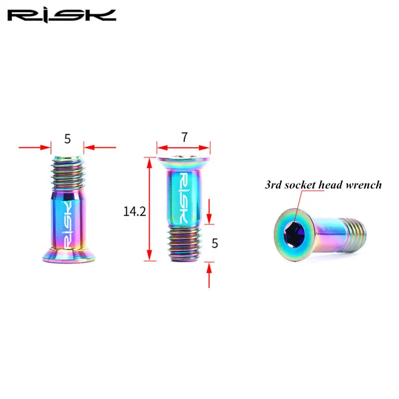 2 шт. m5x14.2мм титановые болты для велосипеда Ti, болты для горного велосипеда, винты для заднего переключателя, фиксированные болты для горного велосипеда, направляющие роликовые болты, винты