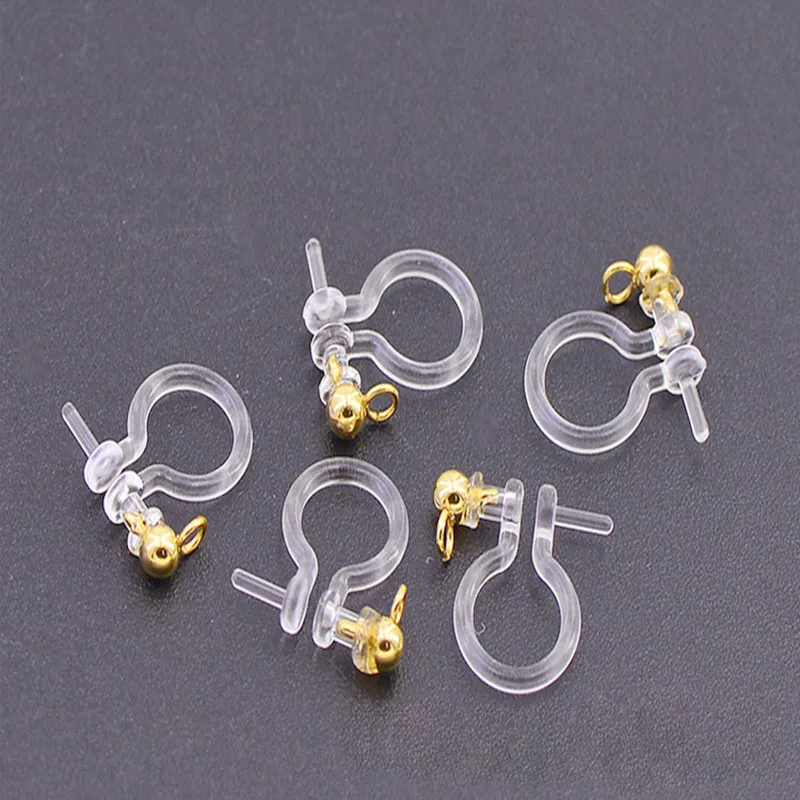 WIWI6PCS 11*11mm невидимые прозрачные золотые розы не проколотые уши клипсы на серьги