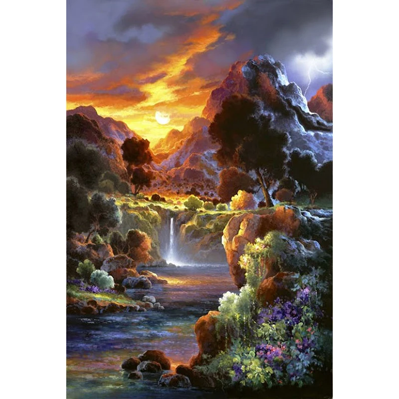 DIY Diamond Embroidery Flowers 5D Nature Scenery Picture Full Square Rhinestones Needlework Hobby Home Decoration