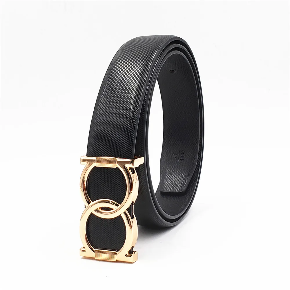 

2019 Fashion Smooth Buckle Belts Designer Cowskin Belts for Men Women Golden Buckle Strap Leisure Luxury Strap Cinturones Hombre