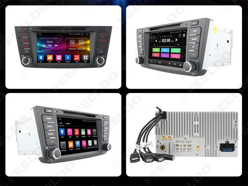 FEELDO 7 &quotAndroid 6 0 (64 бит) DDR3 2G/16G/4G LTE четырехъядерный автомобильный DVD GPS радио