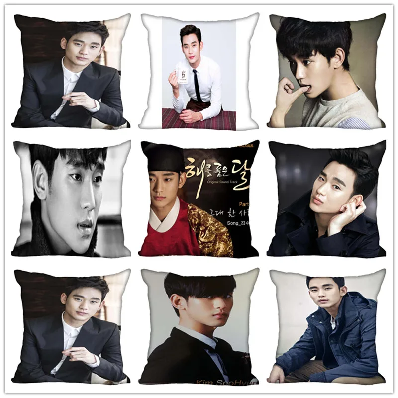 

Custom Kim Soo Hyun Square Pillowcase Custom Zippered Bedroom Home Pillow Cover Case 1pcs custom 40x40cm