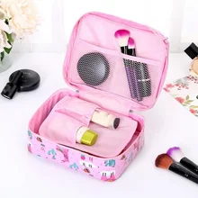 Large Capacity Cartoon Portable Cosmetic Bag Storage Multifunction Make Up Wash Case Women Travel Zipper  Functional Bag