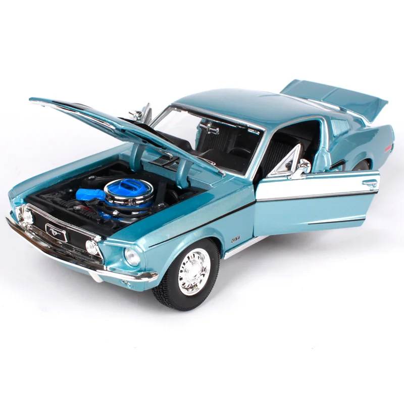 Maisto 1:18 белый Blue1968 Ford Mustang GT Cobra Jet Muscle модель автомобиля литая под давлением модель автомобиля игрушка Новинка в коробке 31167