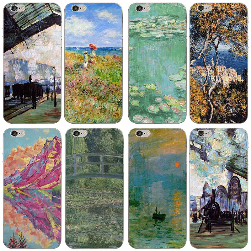 

Soft Silicon Phone Cases Cover Claude Monet Impressionist Oil Painting for iphone 7 6S 6 8 Plus 5 5S 5C SE X XR XS Max 4 4S Bags