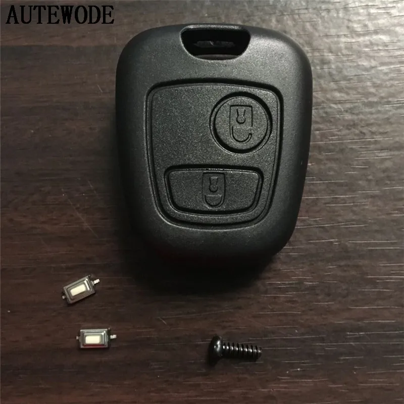

AUTEWODE Replcace car key shell For Toyota Aygo 2 Button remote key Fob case cover no logo no blade+2 pcs micro switches