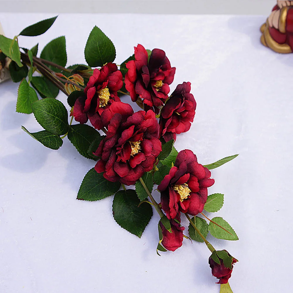 1 пачка осеннее украшение шелковые пионы тычинки год Рождество домашние свадебные декоративные вазы Сделай Сам скрапбук искусственные цветы