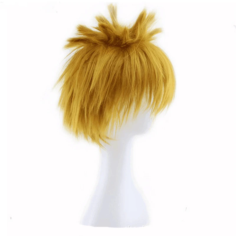 Naruto Cosplay Uzumaki Naruto Wigs Naruto Cosplay Halloween Prop Cosplay Wig for Boy and Men Short Wigs Hairpiece Costume Props