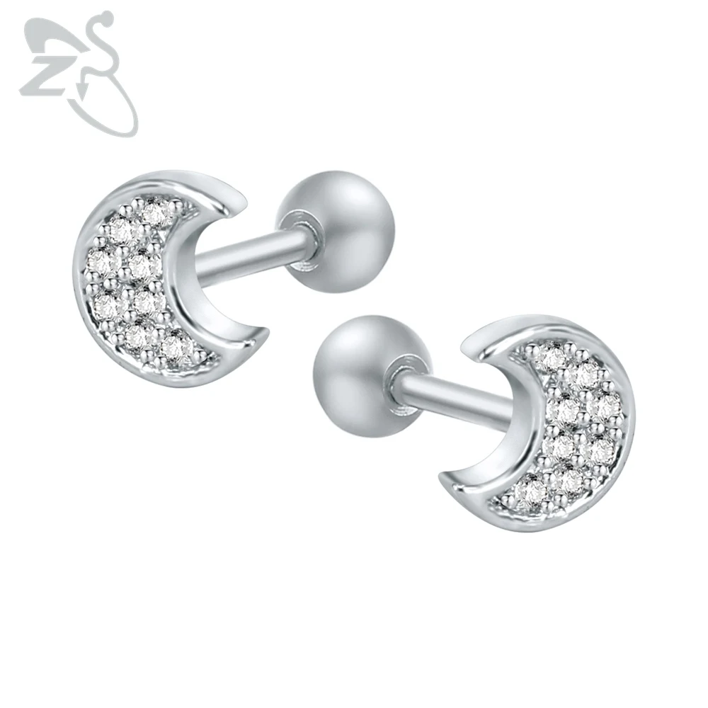 Медные серьги-гвоздики, проложенные прозрачные стразы, серьги-гвоздики, пирсинг спиральный для хряща для девушек, высококачественные ювелирные изделия из стали