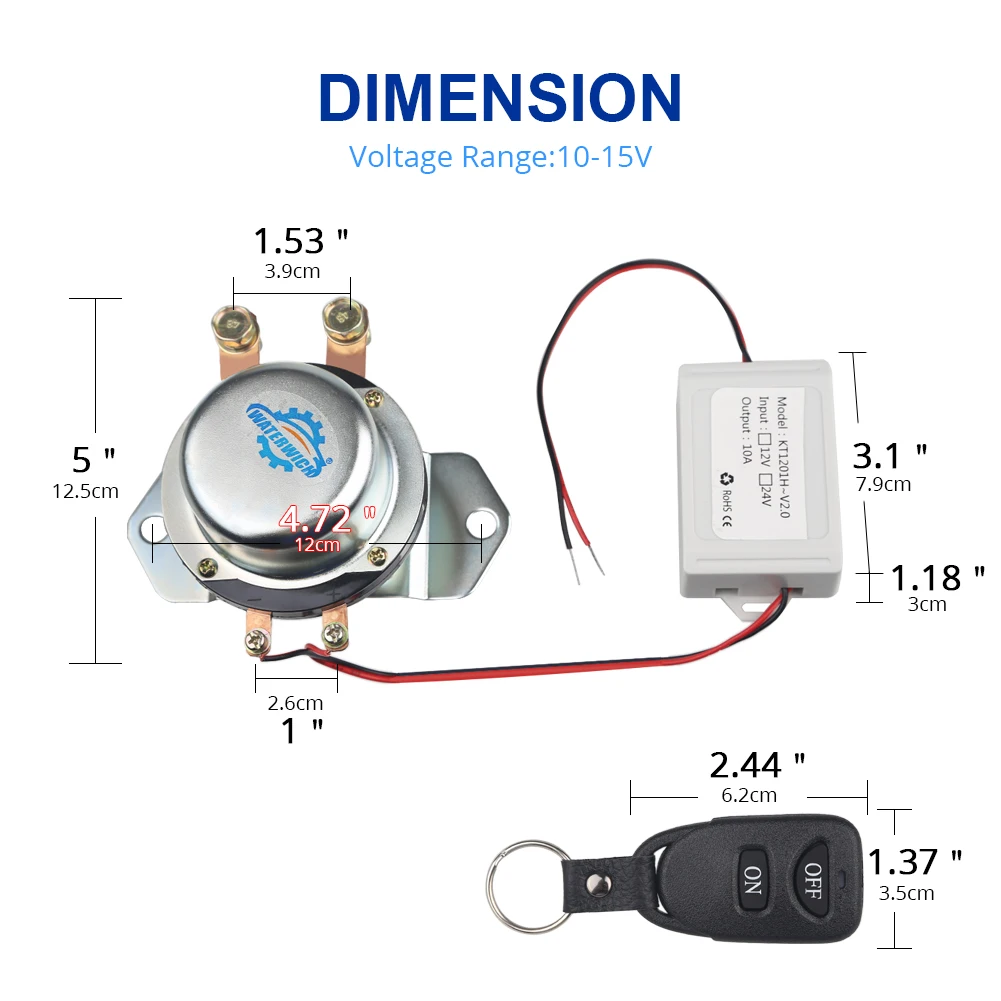 Struttura Resistente Interruttore di spegnimento della Batteria Biuzi Interruttore di spegnimento a Batteria 12V-24V Metallo Elegante Aspetto Auto Batteria Lama Interruttore ad Alta Corrente