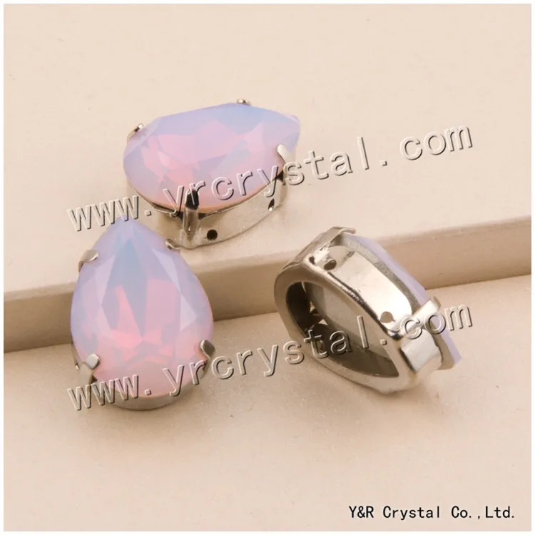 4320 Teardrop Rose water opal Fancy Rhinestones Glass Sewing Rhinestone Claw Setting Stones Crystal Jewelry Making