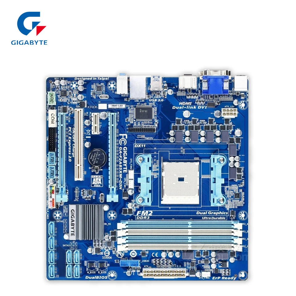 

Gigabyte GA-F2A85XM-D3H Desktop Motherboard F2A85XM-D3H A85X Socket FM2 AMD A10 DDR3 64G SATA3 USB3.0 DVI HDMI Micro ATX