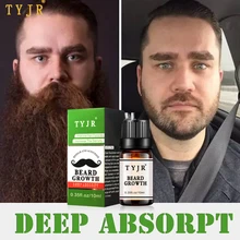 1 Pza TYJR aceite de crecimiento de la barba pelo de barba esencia más gruesa bigote grueso tratamiento de las patillas de Sunburst(China)