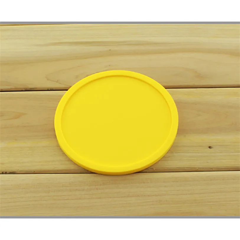 1PCS Silicone Dining Table Placemats Clastic Coasters Anti-skid Ceramic Mug Coaster Round Solid Color Coffee Coasters Cup noFB6 (10)
