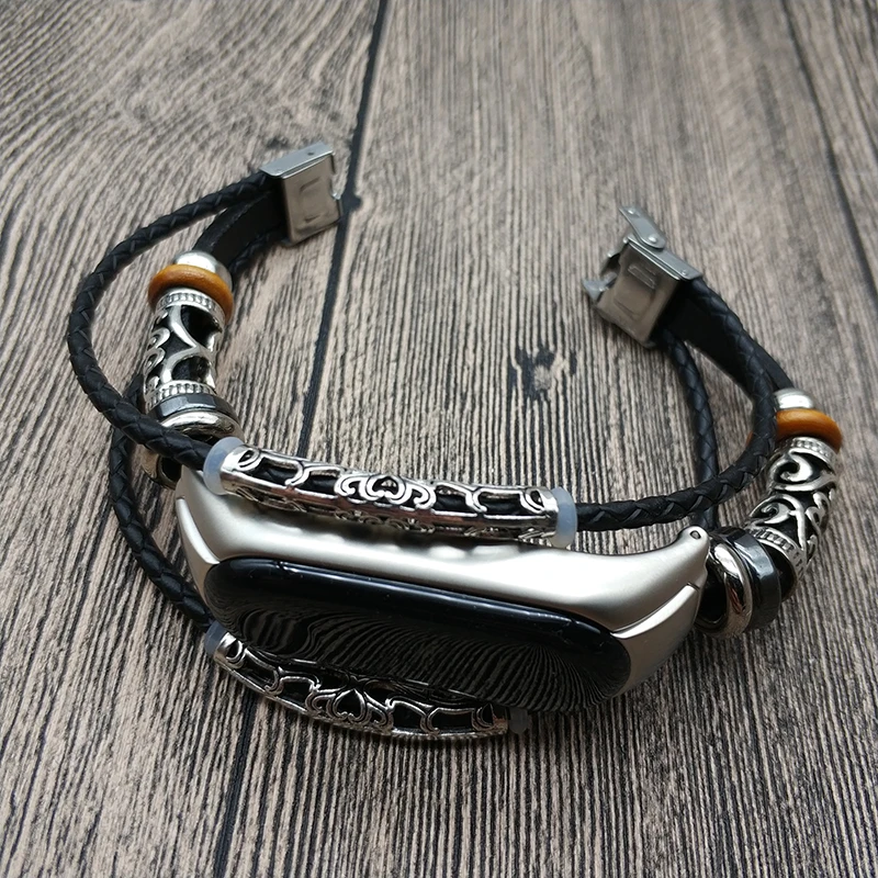 Винтажный Браслет Для Xiaomi Miband 3 браслет из натуральной кожи в ювелирном стиле для