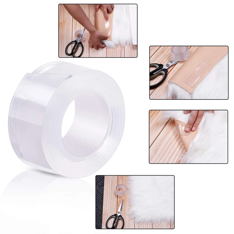 

Adhesive Glue Transparent Tapes Non-slip Stickiness Gel Grip Tape Multifunction Double Sided Nano Tape Household Wall Hangings