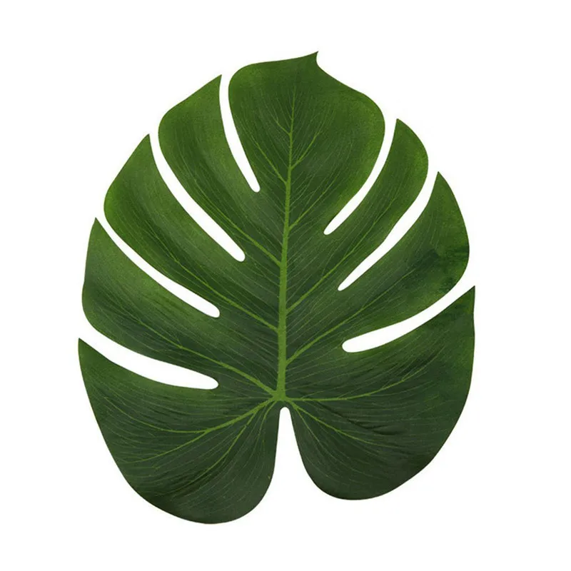 

12pcs Artificial Tropical Palm Leaves for Hawaiian Luau Party Tropical Theme Leaf Place Mat Backgrounds for Photos