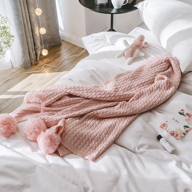 Winter Bedroom Knitted Blanket Bed warm Throw Light weight Soft Sofa Couch Cover