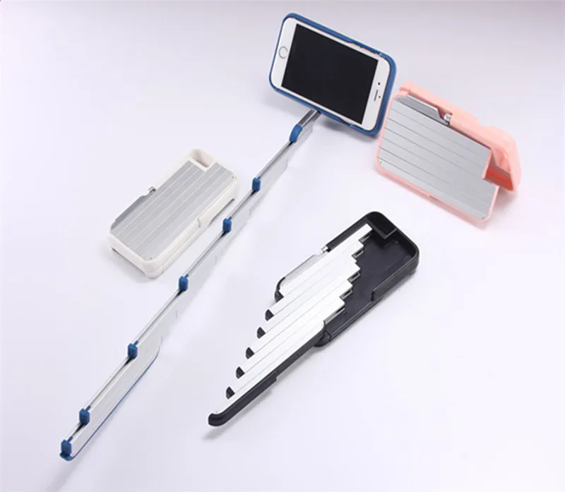 Hot Selling Fashion Handheld Selfie stick Cover Camera Self timer lever Retractable Aluminum Phone Case For