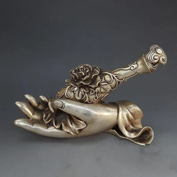

Silver plated brass bergamot vase furnishing rich ruyi home decorative arts