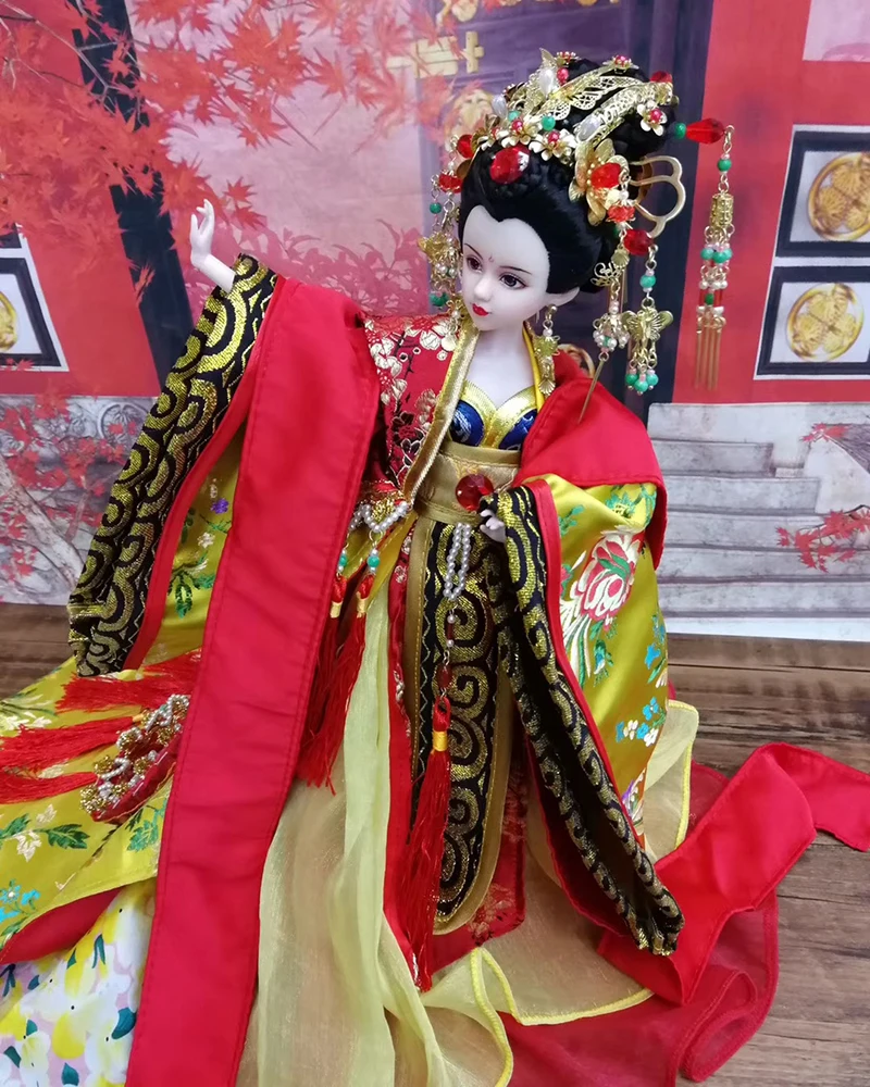 

32cm High-end Collectible Chinese Dolls Traditional Tang Dynasty Princess Doll 12 Jointed Body w/ Hand Drawing Makeup Girl Toys