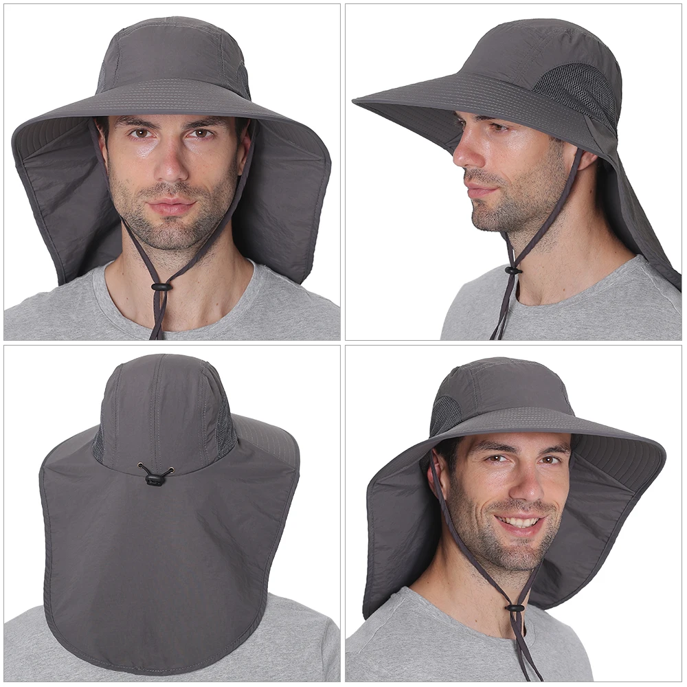 Fishing Sun Hat UV Protection Neck Cover Wide Brim Neck Flap for Travel Camping Hiking Boating sun hats fisherman hat fishing hats