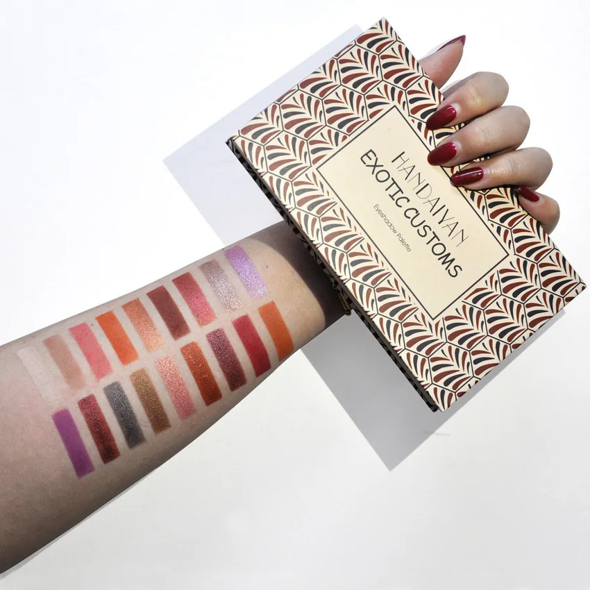 HANDAIYAN 18 Colors Eyeshadow Matte Shimmer Earth Smoky Color Makeup Palette Waterproof Glitter Eye Shadow Powder Pigment Pallet