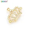 ZHUKOU-connecteur de charme de couronne pour femmes, connecteur de haute qualité 17x23mm, accessoires pour fabrication de bijoux faits à la main modèle: VS327 ► Photo 1/6