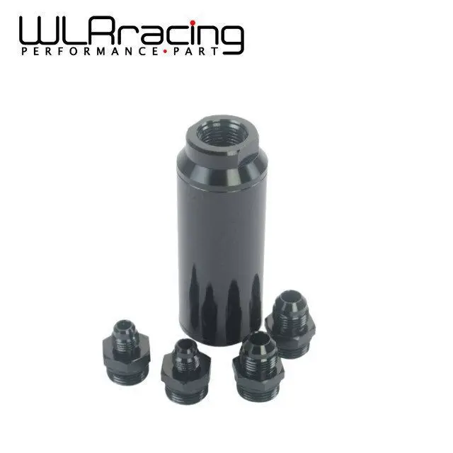 

WLR RACING - Universal auto Fuel filter Balck with 2pcs AN6 adaptor fittings&2pcs AN8 adaptor fittings 40micron WLR5564BK