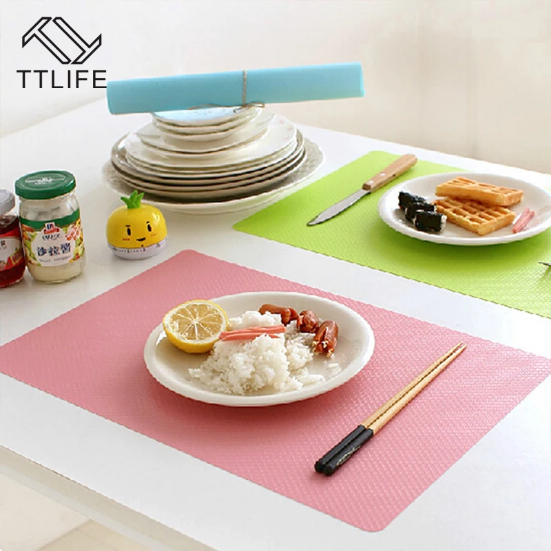 

TTLIFE Food-grade Candy-colored Anti-skid Insulation Mat Oil-resistant Placemat (single Piece)