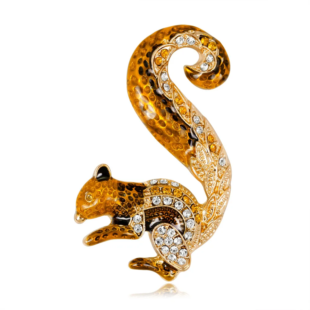 CHUKUI Trendy ]Rhinestone Animal Squirrel Brooch Pins Badges Brooches For Women Girls Banquet Party Gift (7)