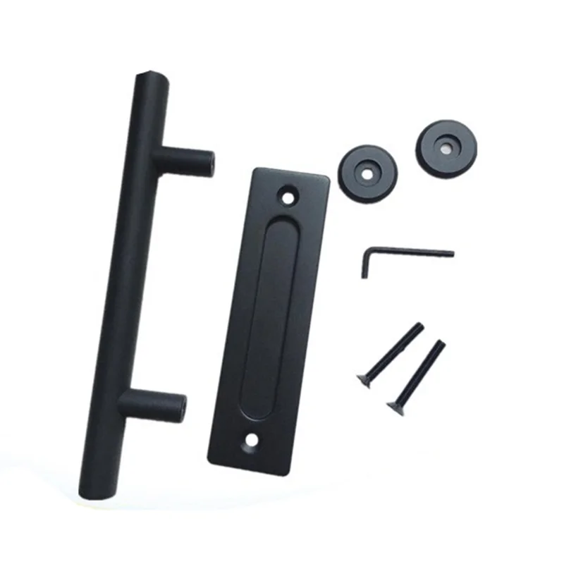 Us 42 84 Mayitr 12 Inch Durable Sliding Barn Door Pull Handle Black Door Handles For Interior Doors For Home Door Hardware Supplies In Door Handles