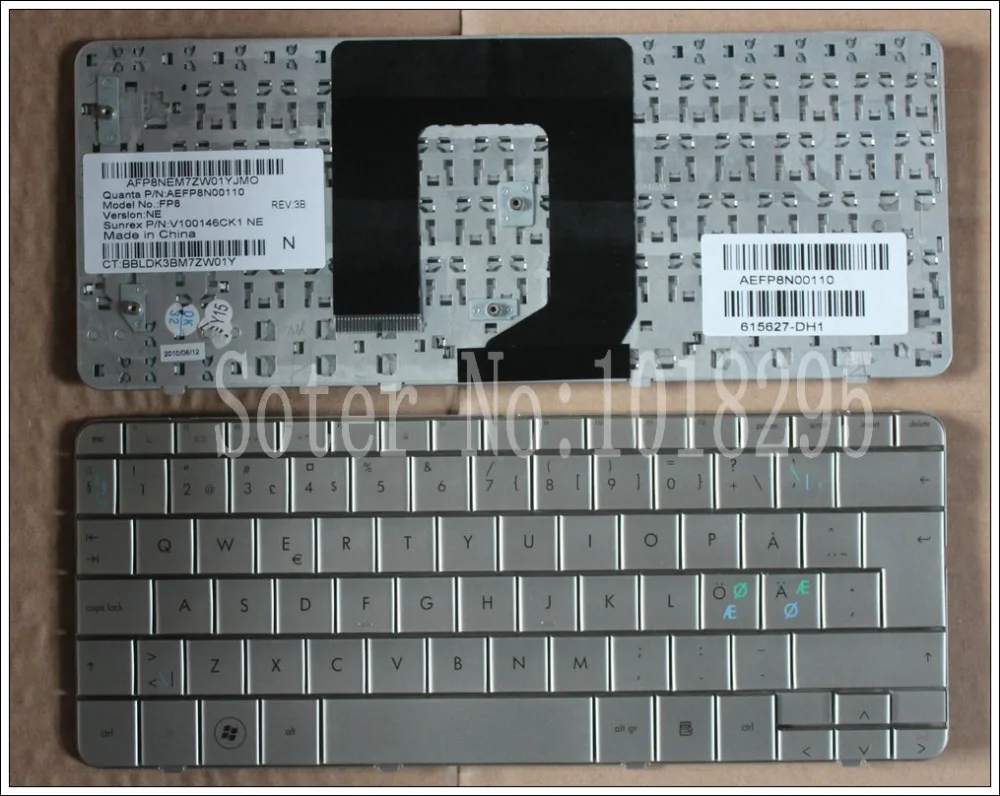 

New Laptop keyboard for HP Pavilion DM1-1000 DM1 Silver Keyboard Notebook Replacement Nordic NE