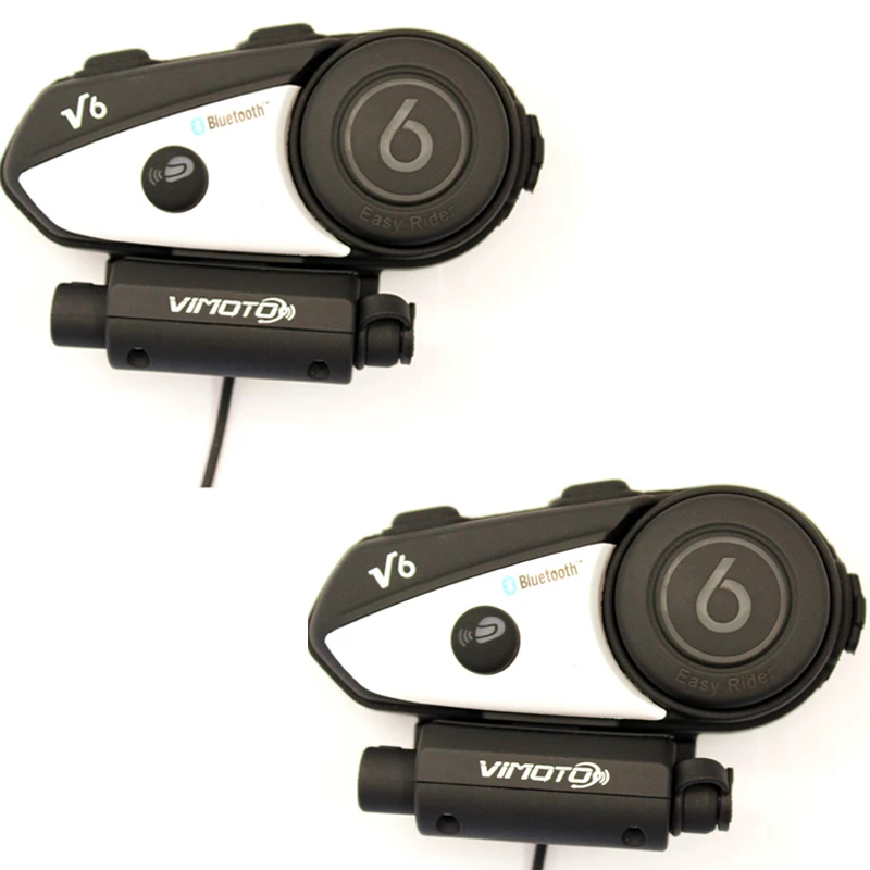 

Vimoto Brand 2pcs V6 Pro Motorcycle Helmet Bluetooth Headset Intercom Wireless Intercomunicador BT Interphone