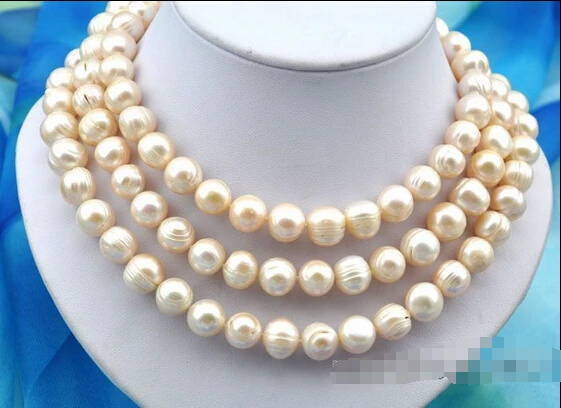 

HOT## Wholesale > 50" 12x13mm baroque baby pink freshwater pearl necklace