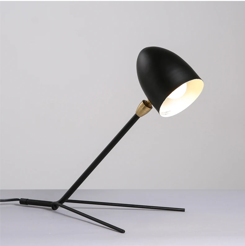 

Northern Europe Contracted Style Black / White Iron Holder Support Table Lamp Creative Bedroom Study Table Light Free Shipping