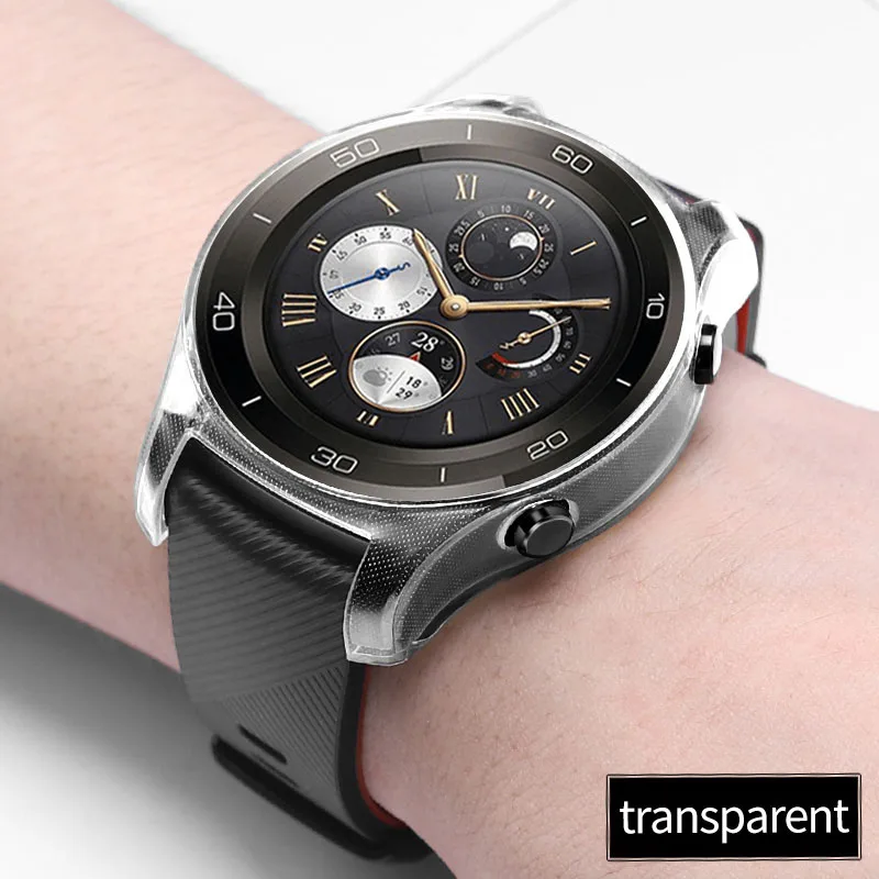 ТПУ корпус часов для Huawei Watch 2 Pro Защитное покрытие Бампер Броня Рамка с покрытием Доказательство удара Устойчив к царапинам Смотреть 2 Pro чехол - Цвет: Transparent