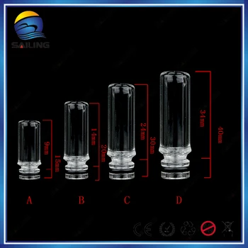 

Sailing 510 glass Drip tips electronic cigarette Pyrex Glass transparent for 510 tank atomizer