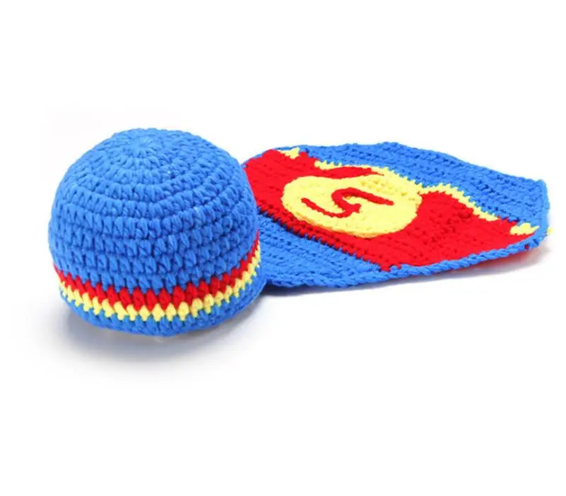 DIY Knitting Hot baby one-piece hat Superman baby one hundred days baby photography clothing 808