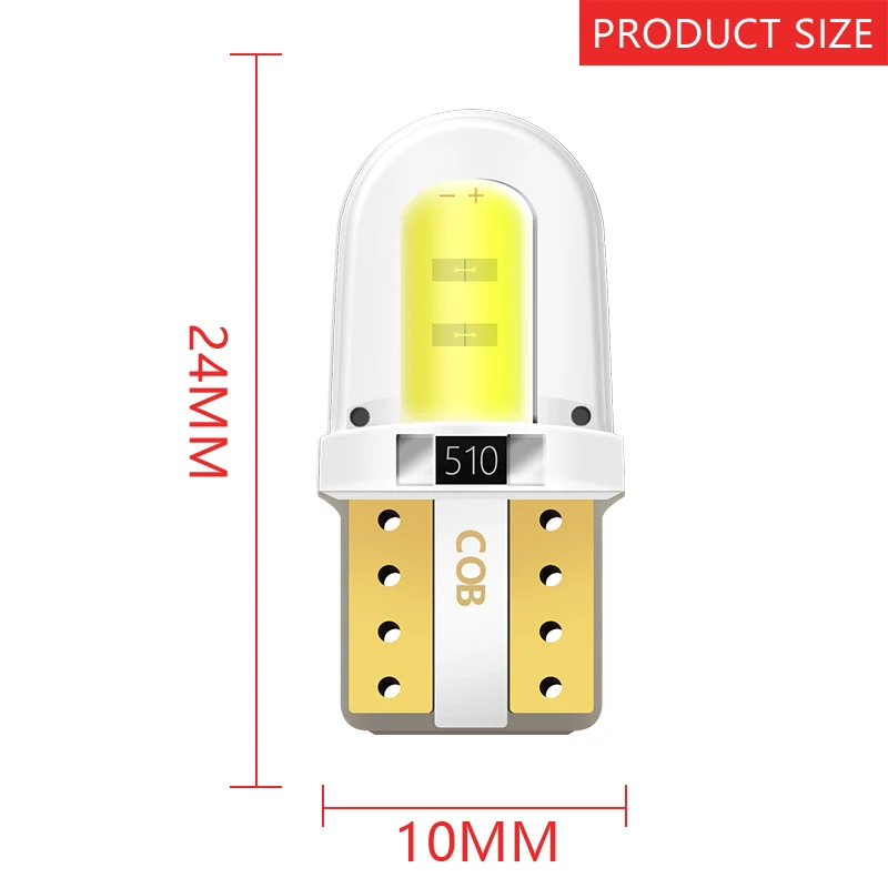 2 шт авто укладки T10 светодиодный холодный белый 194 W5W светодиодный 168 COB кремнезема автомобильный суперъяркий отложным воротником боковой