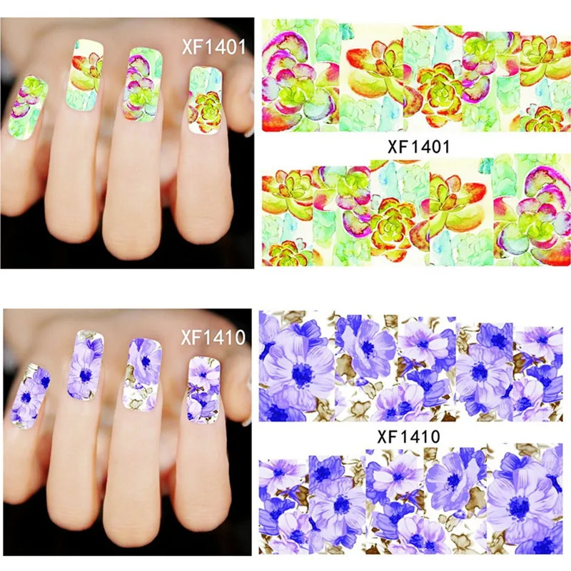 

1 Sheet Colorful Fantasy Hot Selling Flower Nail Sticker Water Transfer DIY Nail Art Decoration Wraps Foil Sticker Manicure