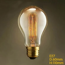 A19 Вольфрам 220-240 V 40 W E27 ретро-лампы Эдисона/vintage edison bulb декоративный кулон свет лампы